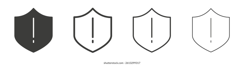 Shield exclamation vector icons graphic pack