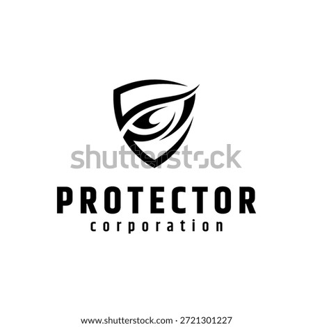 Shield and eye logo design concept. Protector, security vector icon