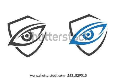 shield eye logo design illustration vector pro icon