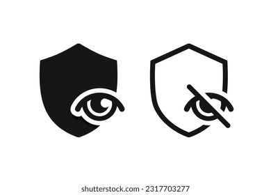 Shield eye vison icon. Illustration vector