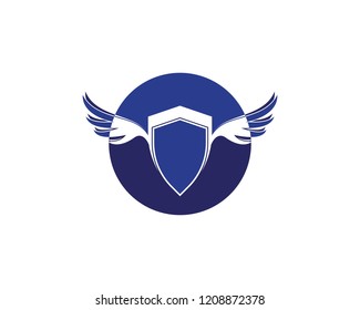 Shield falcon wings logo vector