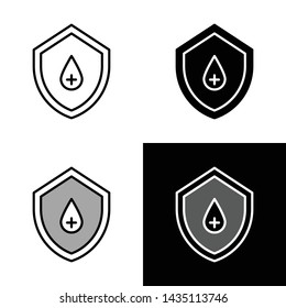 shield in favorite icon vector