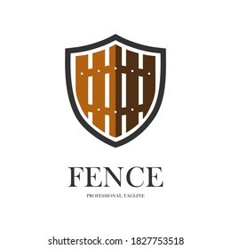 Shield fence vector logo template. Suitable for business, web, security and design