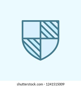 shield field outline icon. Element of 2 color simple icon. Thin line icon for website design and development, app development. Premium icon