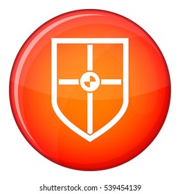 Shield for fight icon in red circle isolated on white background vector illustration
