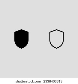 conjunto de iconos de relleno de escudo y contorno conjunto de ilustraciones vectoriales aisladas