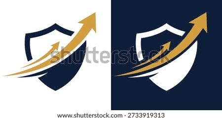 shield financial arrow logo design inspiration