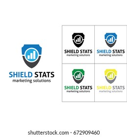 shield. financial . Global trade analysis logo, trading logo, finance logo, growing graph vector illustration.