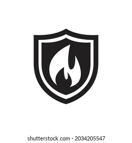 Shield fire icon design vector illustration