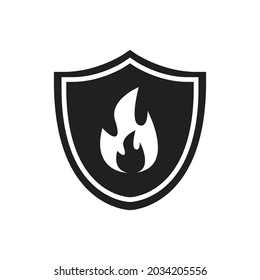 Shield fire icon design vector illustration