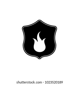 shield fire icon. Element of firefighter shop for advertising signs, mobile concept and web apps. Icon for website design and development, app development. Premium icon on white background