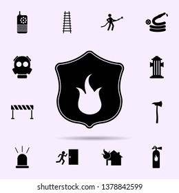 shield fire icon. Fireman icons universal set for web and mobile