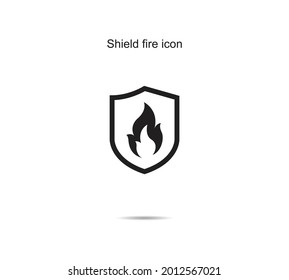 Shield fire icon vector illustration graphic on background