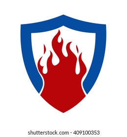 Shield and Fire Logo