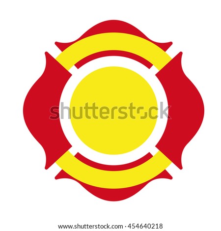 shield firefighter emergency icon graphic isolated vector