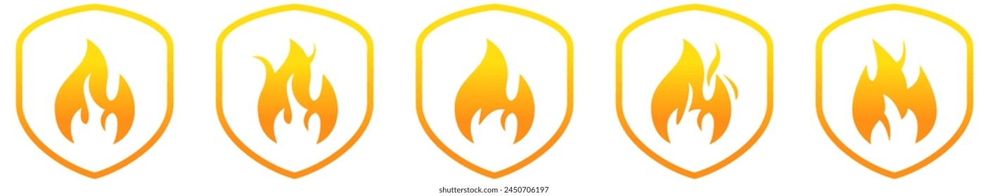 Shield fireproof icon vector isolated