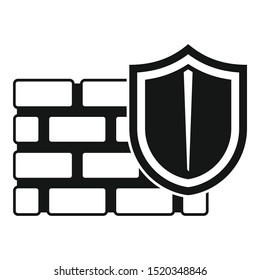Shield firewall icon. Simple illustration of shield firewall vector icon for web design isolated on white background