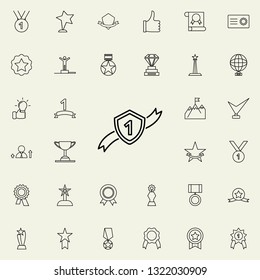 shield first with ribbon icon. Succes and awards icons universal set for web and mobile