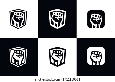 Shield Fist Logo Vector. Perfect for your business.