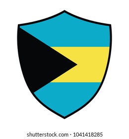 Shield with Flag of Bahamas - vector illustration.