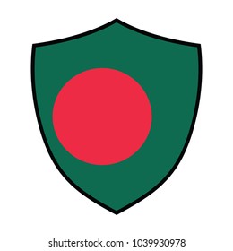 Shield with Flag of Bangladesh - vector illustration.