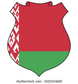 Shield with Flag of Belarus - vector illustration