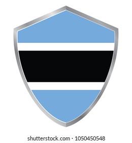 Shield with Flag of Botswana. Africa. vector illustration. eps10.
