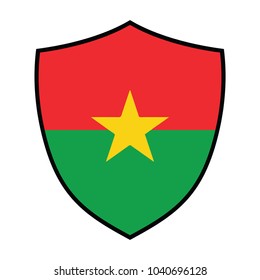 Shield with Flag of Burkina Faso - vector illustration