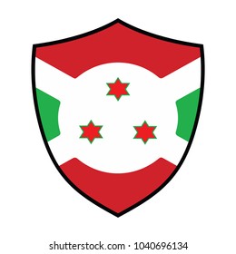 Shield with Flag of Burundi - vector illustration.