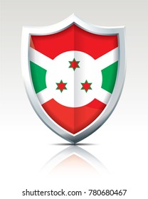 Shield with Flag of Burundi - vector illustration