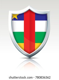 Escudo con bandera de la República Centroafricana - ilustración vectorial