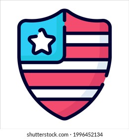 shield, indicador icono plano diseño vectorial usa el icono del día de la independencia.