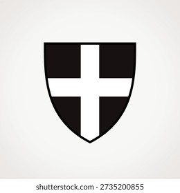 Shield with flag of Cornwall