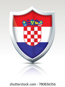 Shield with Flag of Croatia - vector illustration
