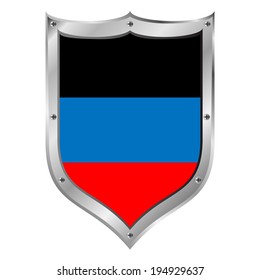 Shield with flag of Donetsk People's Republic.