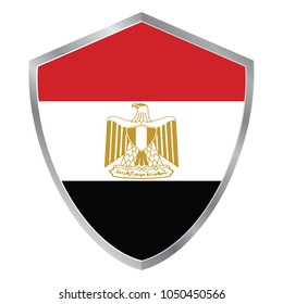 Shield with Flag of Egypt. Africa. vector illustration. eps10.