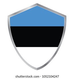 Shield with Flag of Estonia. europe. vector illustration. eps10.