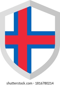 shield with the flag of the Faroe Islands.vector illustration.