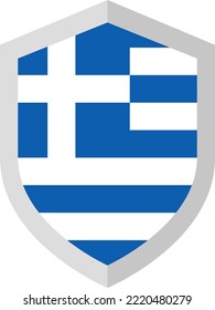 Schild mit der Flagge Griechenlands. Vektorgrafik