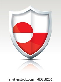 Shield with Flag of Greenland - vector illustration