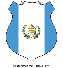 Shield with Flag of Guatemala - vector illustration