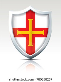 Schild mit Flagge von Guernsey - Vektorgrafik