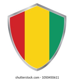 Shield with Flag of Guinea. Africa. vector illustration. eps10.
