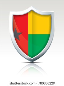 Shield with Flag of Guinea-Bissau - vector illustration