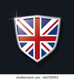 shield of flag icon. United kingdom design. vector graphic