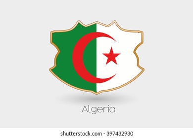 A Shield Flag Illustration of Algeria