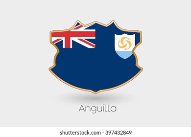 A Shield Flag Illustration of Anguilla