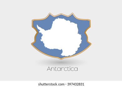 A Shield Flag Illustration of Antarctica