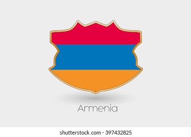 A Shield Flag Illustration of Armenia