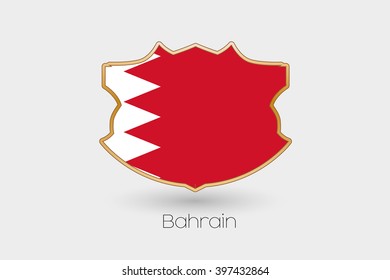 A Shield Flag Illustration of Bahrain